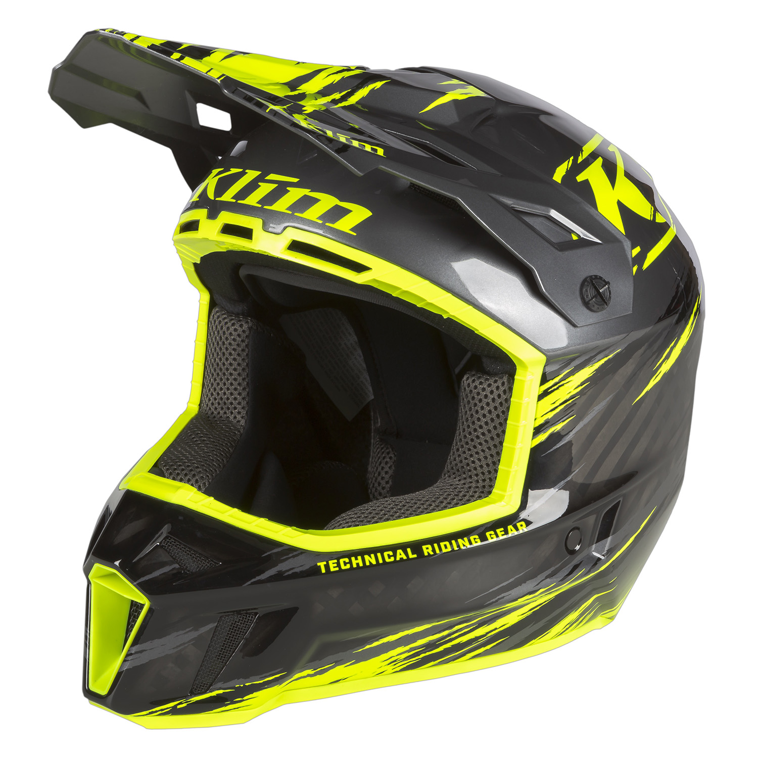 F3 Carbon Pro Helmet ECE 3X Thrashed Asphalt - Hi-Vis